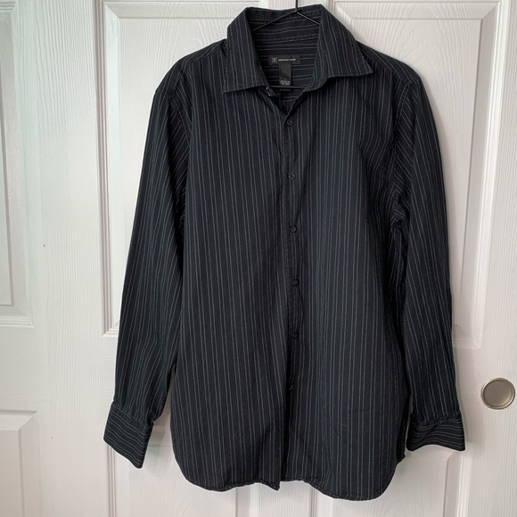 INC International Concepts Black Button Down Shirt Sz Large - Picture 4 of 8